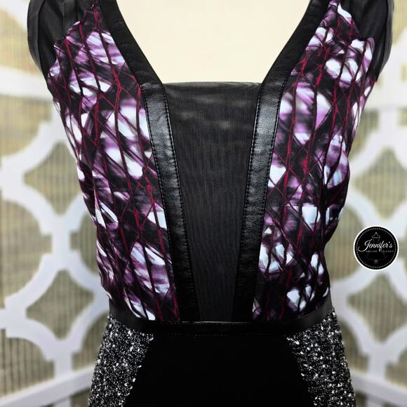 RACHEL Rachel Roy NWT Women's Mixed Media Sleeveless Sheath Dress Size 10 - Picture 5 of 12